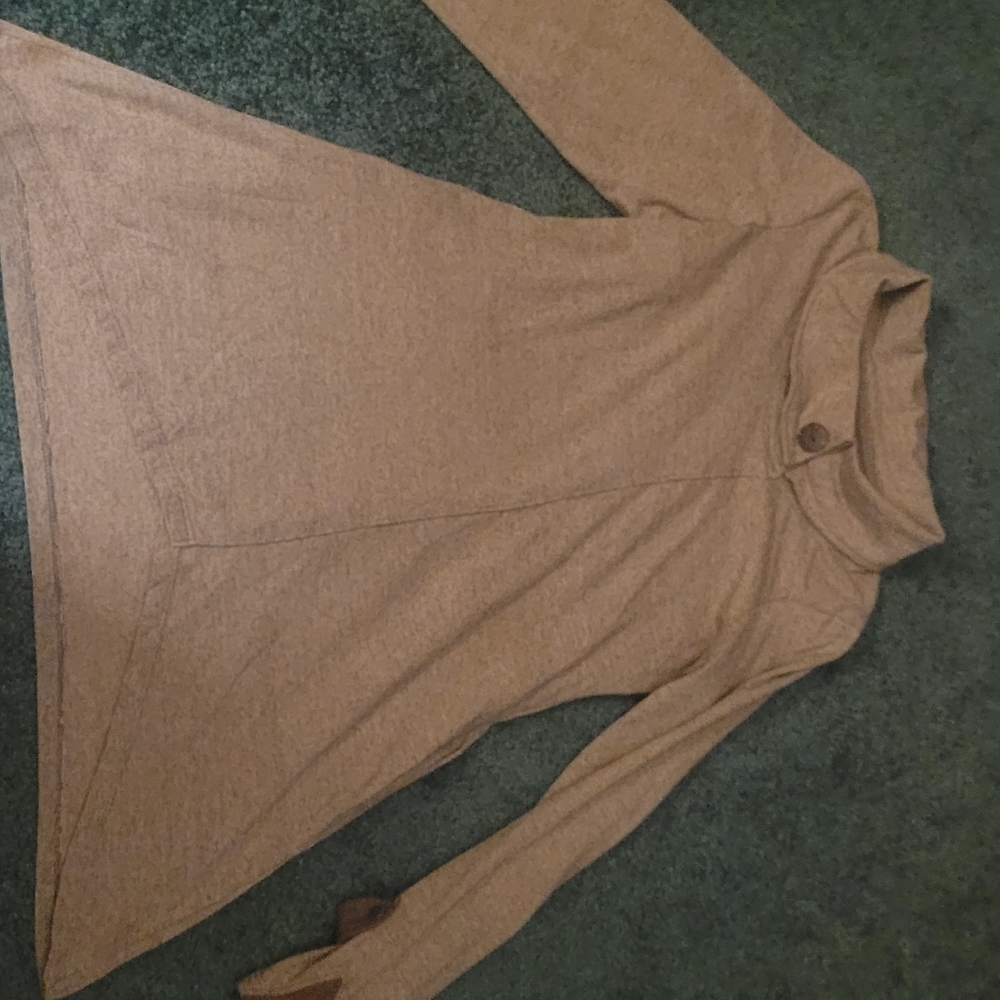 LUR fashion organic sweater top tunic XS tan womens beige S. Long Sleeve
